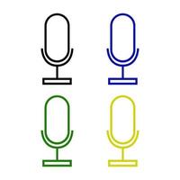 Microphone Set On White Background vector