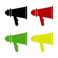 Set Of Megaphone On White Background vector