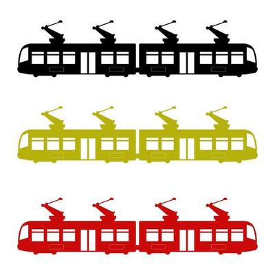 Tram Set On White Background