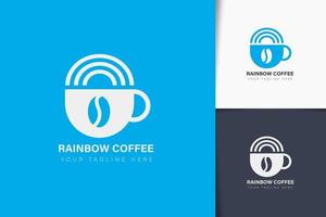 Rainbow coffee logo design vector