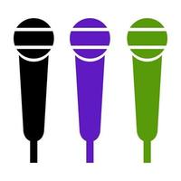 Microphone Set On White Background vector