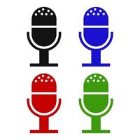 Microphone Set On White Background vector