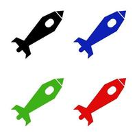 Missile Set On White Background vector