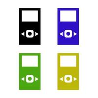 Set Of Mp3 Player On White Background vector