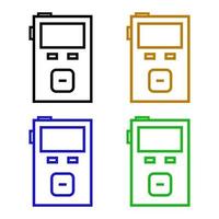 Set Of Mp3 Player On White Background vector