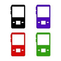 Set Of Mp3 Player On White Background vector