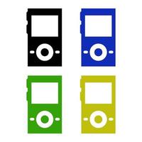 Conjunto de reproductor de mp3 sobre fondo blanco. vector