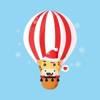 Cute giraffe on a hot air balloon vector