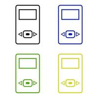 Set Of Mp3 Player On White Background vector