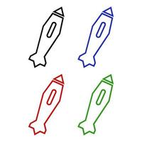 Missile Set On White Background vector