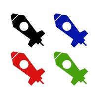 Missile Set On White Background vector