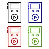 Set Of Mp3 Player On White Background vector