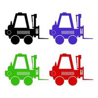 Forklift Set On White Background vector