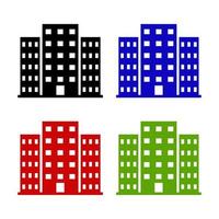 Office Building Set On White Background vector