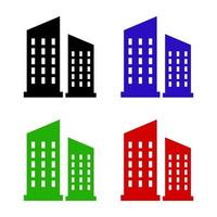 Office Building Set On White Background vector