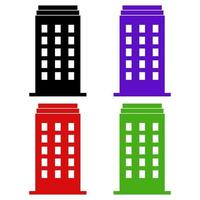 Office Building Set On White Background vector