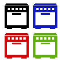 Oven Set On White Background vector