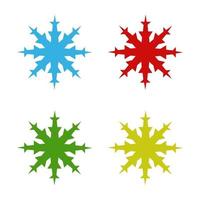 Snowflake Set On White Background vector