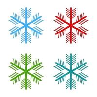 Snowflake Set On White Background vector