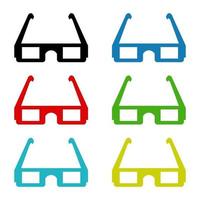 Set Of Cinema Glasses On White Background vector