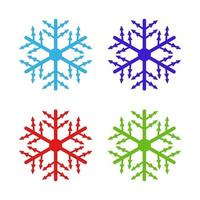 Snowflake Set On White Background vector