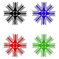 Snowflake Set On White Background vector