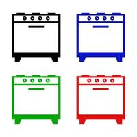 Oven Set On White Background vector