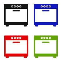 Oven Set On White Background vector