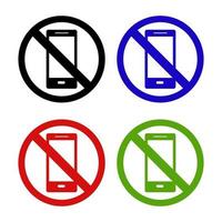 Set Of Smartphone Ban On White Background vector