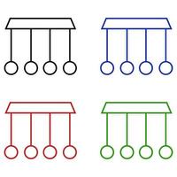 Set Of Newton's Cradle On White Background vector