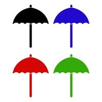 Umbrella Set On White Background vector