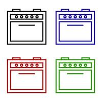 Oven Set On White Background vector