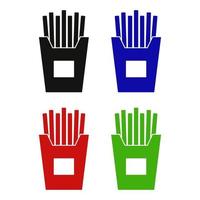 Set Of Potato Chips On White Background vector