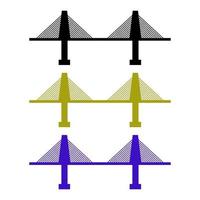 Bridge Set On White Background vector
