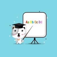 Cute cat become teachers vector