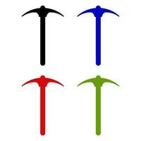 Set Of Pickaxe On White Background vector