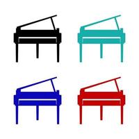 piano en fondo blanco vector