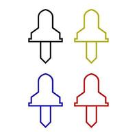 Set Of Drawing Push Pin On White Background vector