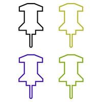 Set Of Drawing Push Pin On White Background vector