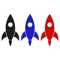 Rocket Set On White Background vector