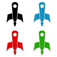 Rocket Set On White Background vector