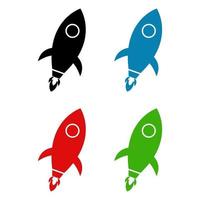 Rocket Set On White Background vector