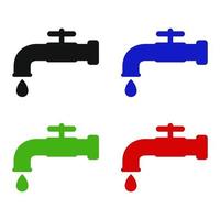 Set Of Faucet On White Background vector