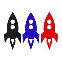 Rocket Set On White Background vector