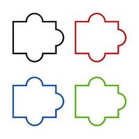 Set Of Puzzles On White Background vector