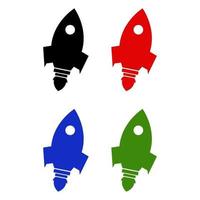 Rocket Set On White Background vector