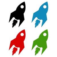 Rocket Set On White Background vector