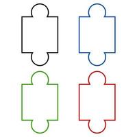 Set Of Puzzles On White Background vector