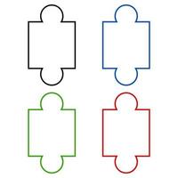 Set Of Puzzles On White Background vector