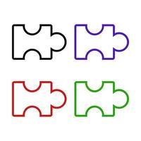 Set Of Puzzles On White Background vector